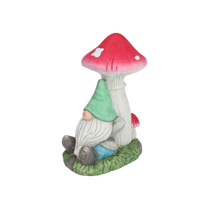 Casa Living Pastel Gnome Snoozing Under Mushroom Figurine