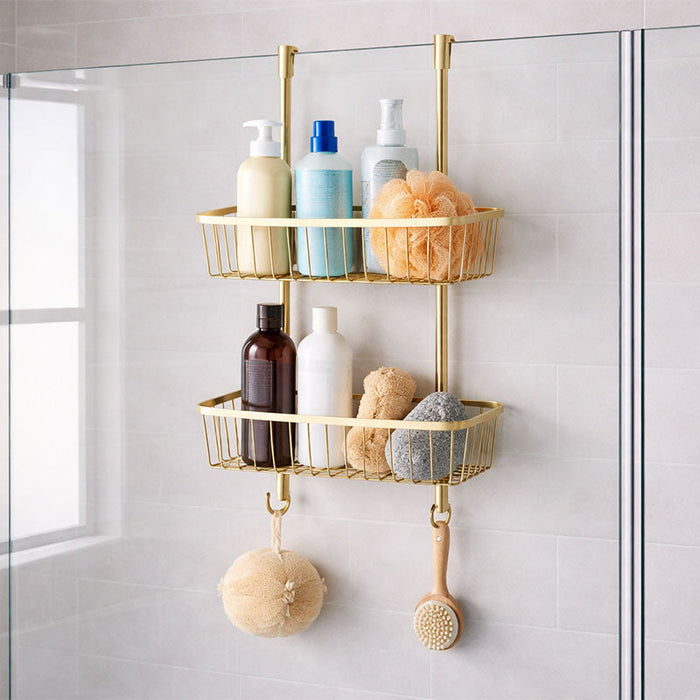 Keep Your Bathroom Organized with a Glass Shower Door Shower Caddy