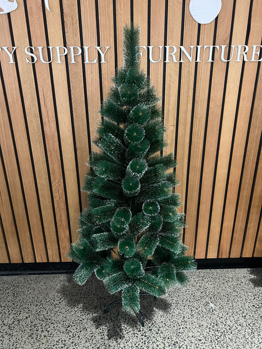 Premium snowy Christmas tree with metal base