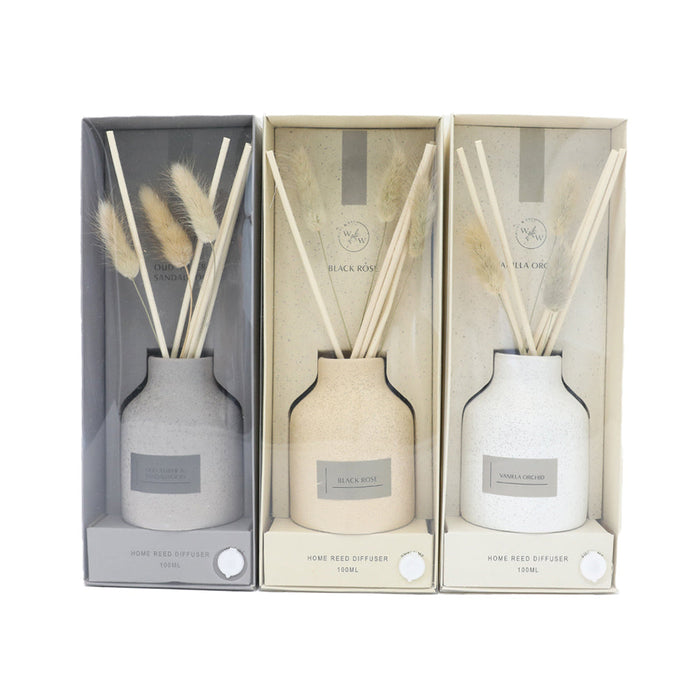 Pampas Grass Ceramic Reed Diffuser Set 100ml - Casa Living