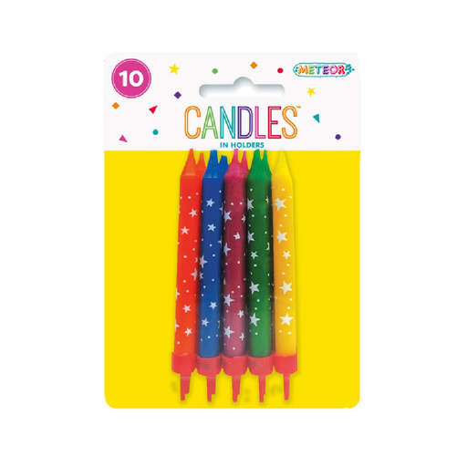 10 Printed Star Candles