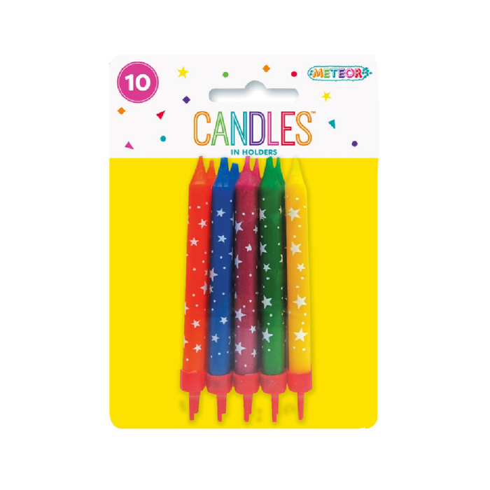 10 Printed Star Candles