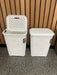 Modern plastic laundry hamper 50L capacity with ventilated woven sides