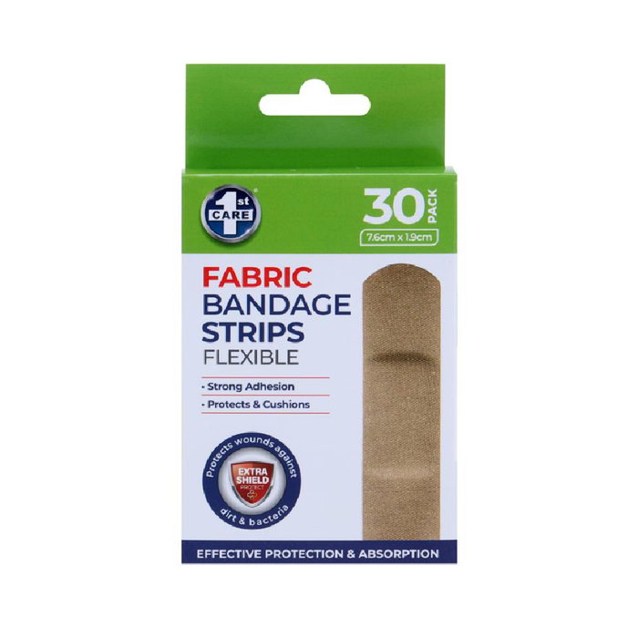 Bandage Strips Flexible 7.6cm × 1.9cm 30pk - Fabric