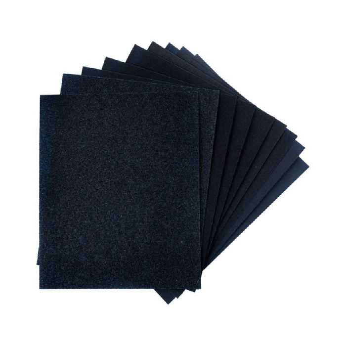 Sandpaper Assorted Pack (For Wet Use Only) 225mm × 275mm 10pk (Includes Extra Fine, Fine, Medium and Course Paper)