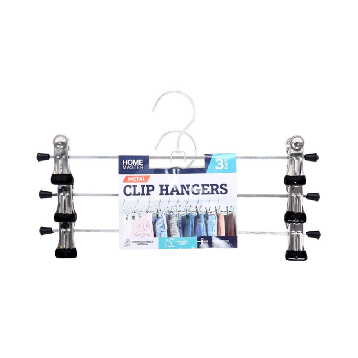 Hanger Stainless Steel With Adjustable Clips 30cm 3pk