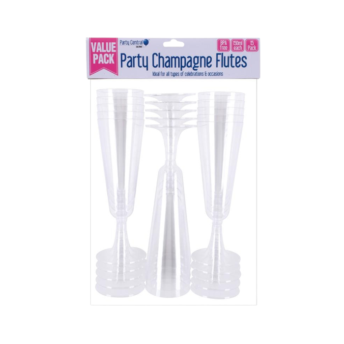 Drinkware Plastic Champagne Glass 150ml 15pk
