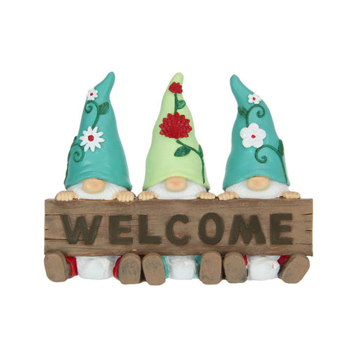 19cm Long Triple Gnomes Welcome Sign | Gnome and Bird Figurines by Casaliving&nbsp;