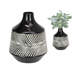 20cm Black Vase with White Fern Pattern&nbsp;- Vases by Casaliving&nbsp;