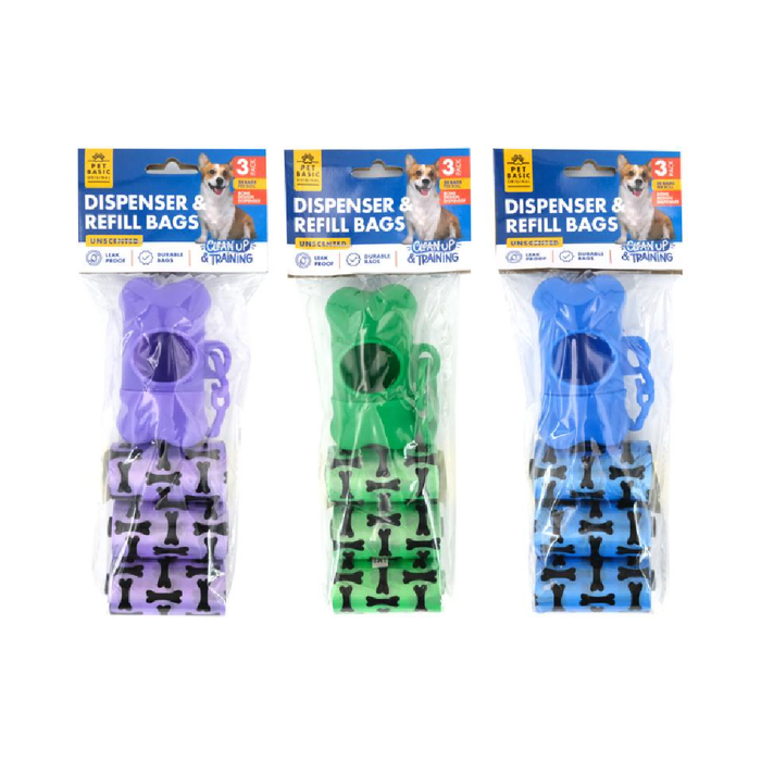 Dog Clean Up Bags With Holder 3 × 20pk Bag Size 30cm × 14cm