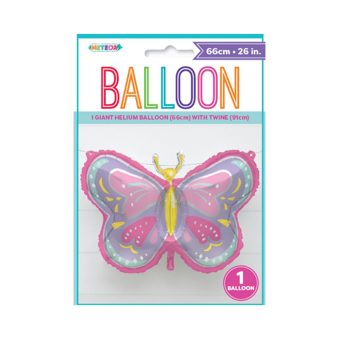 Giant Butterfly 66cm (26") Foil Balloon With Twine 91cm (36")