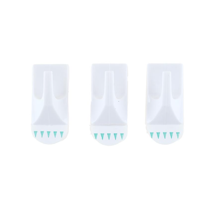Removable Hooks Rectangle Plastic 50mm × 30mm 3pk (Holding Weight 2kg)