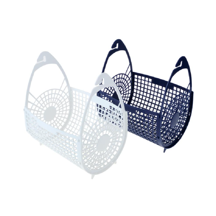Peg Basket 20.5cm × 14.5cm × 24cm - Plastic - White & Blue Assorted