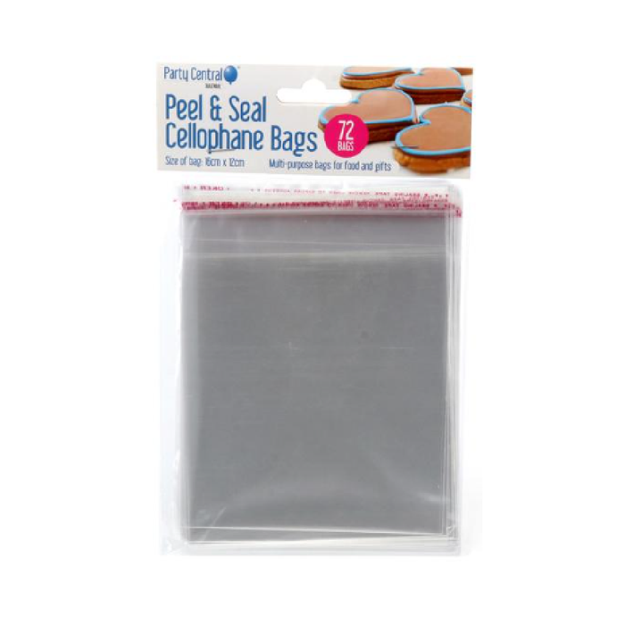 Premium Peel & Seal Cellophane Bags - 12cm × 16cm 72pk