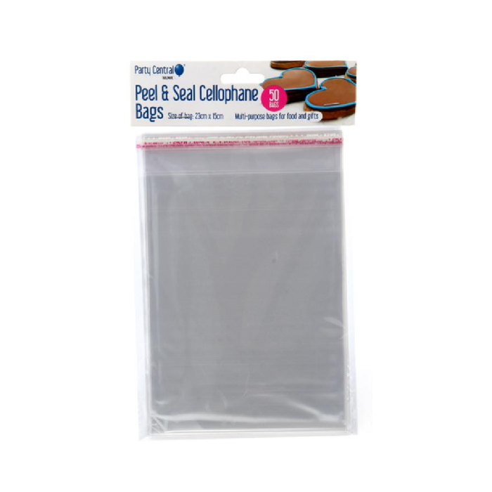 Premium Peel & Seal Cellophane Bags - 15cm × 23cm 50pk