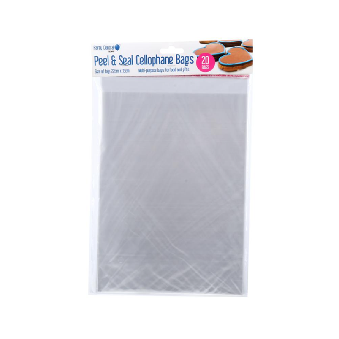 Premium Peel & Seal Cellophane Bags - 22cm × 33cm 20pk