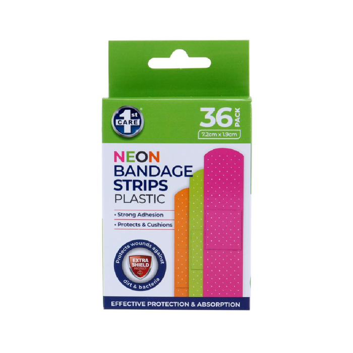Bandage Strips Neon 7.2cm × 1.9cm 36pk - Plastic (PE)