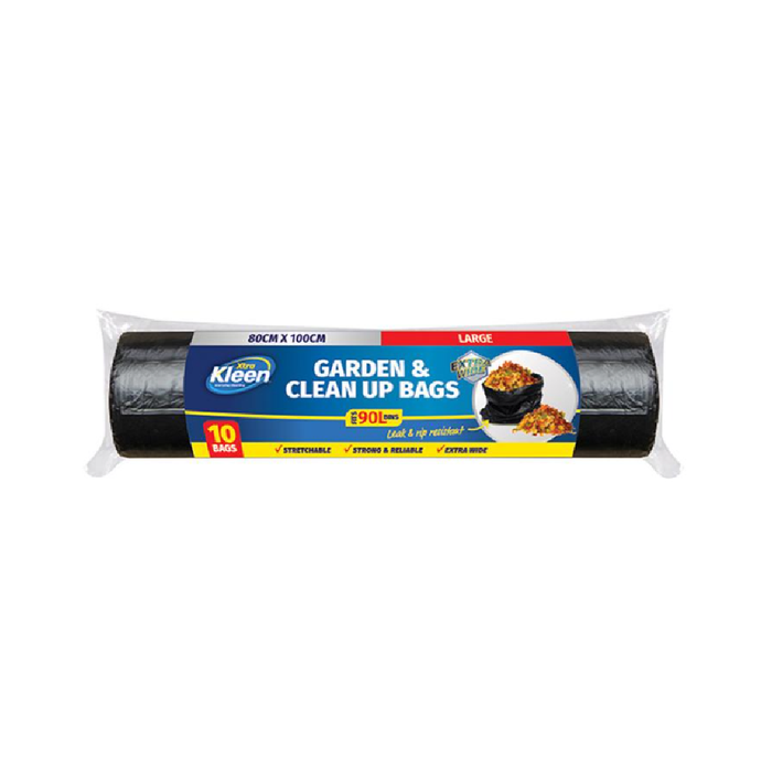 Bin Liner Garbage Bag 90L 80cm × 100cm - 10pk -  Black