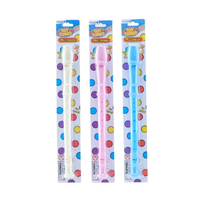 Musical Recorder Plastic 8-Hole Colour Pink, Blue, White