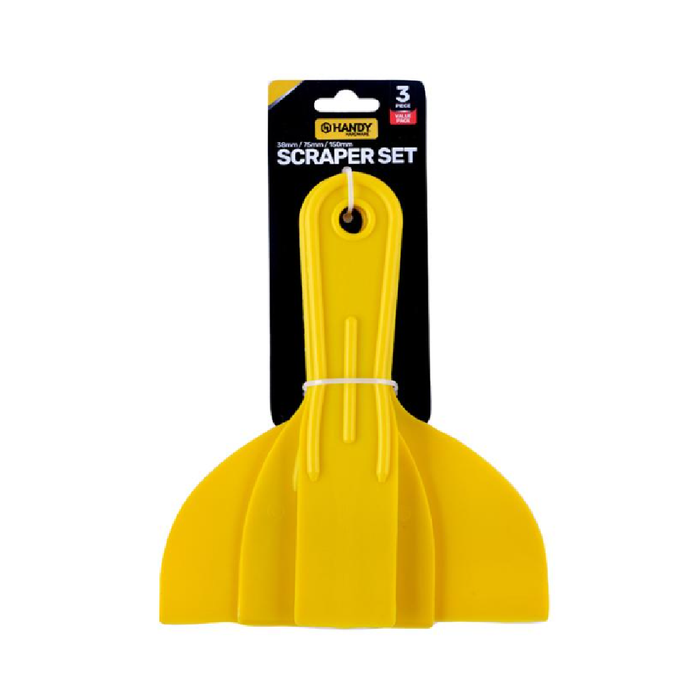 Plaster Scraper Knives Yellow 3pc (Sizes Include 35mm, 75mm & 150mm)