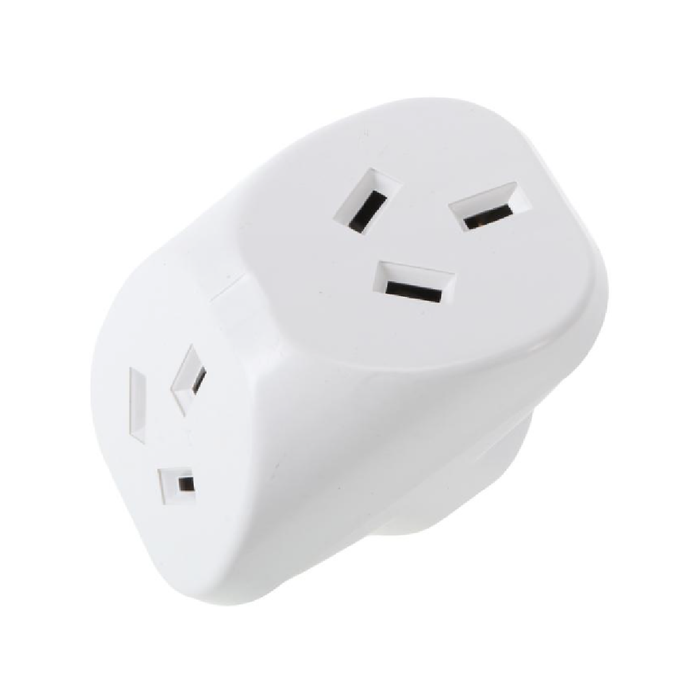 Adaptor Double (Triangular) White 240V 10A Max Load 2400W