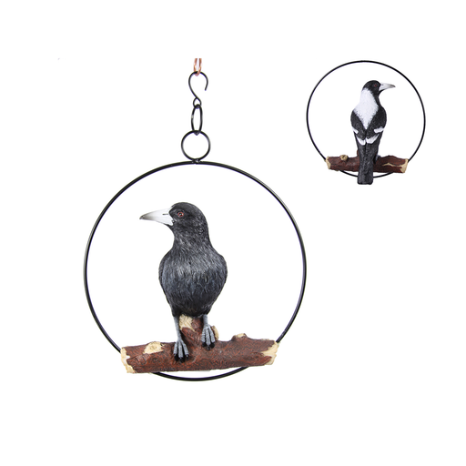 25cm Realistic Magpie Bird in Ring | Gnome and Bird Figurines by Casaliving&nbsp;