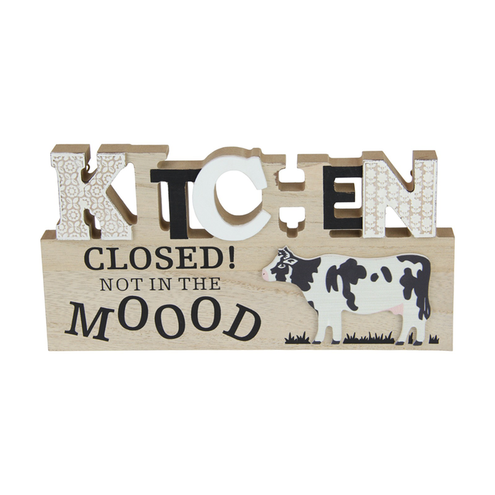 25x13cm Kitchen Cow Plaque with Funny Wording | Living room decorations by Casaliving