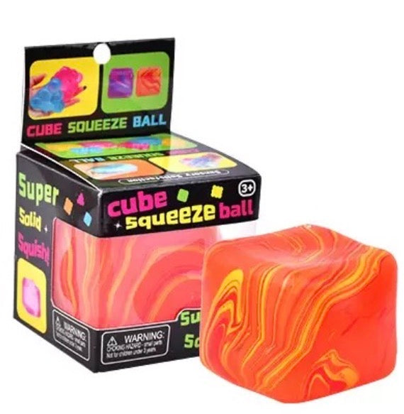 Sensory Super Squeeze Nee Doh Style Fidget Cube Stress Ball – Squishy Stress Relief Toy, Rebound Squash Press, Anxiety Relief, ADHD Autism Sensory Toy for Kids & Adults 1PC