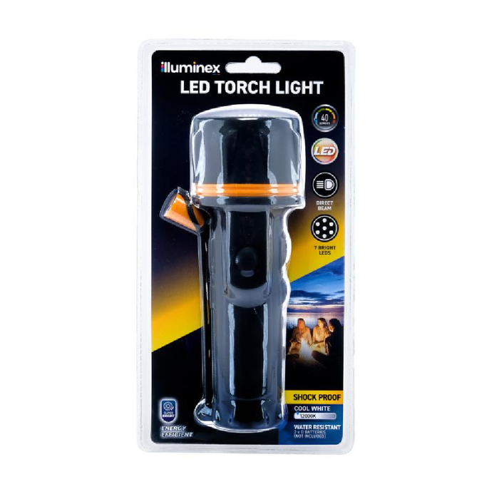 Illuminex Battery Operated Torch 7 LED 18.5cm × 6.5cm × 6.5cm