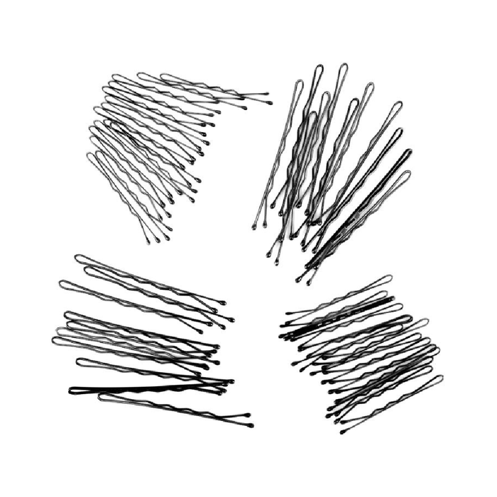 Bobby Pin 144pc Set - Includes 96 Small Pins 4.5cm & 48 Large Pins 6cm - Black