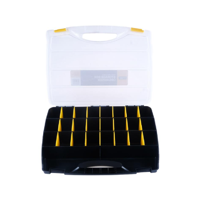 Hardware Storage Organiser Box Transparent Lid 24 Adjustable Compartments 46cm × 36cm × 8cm