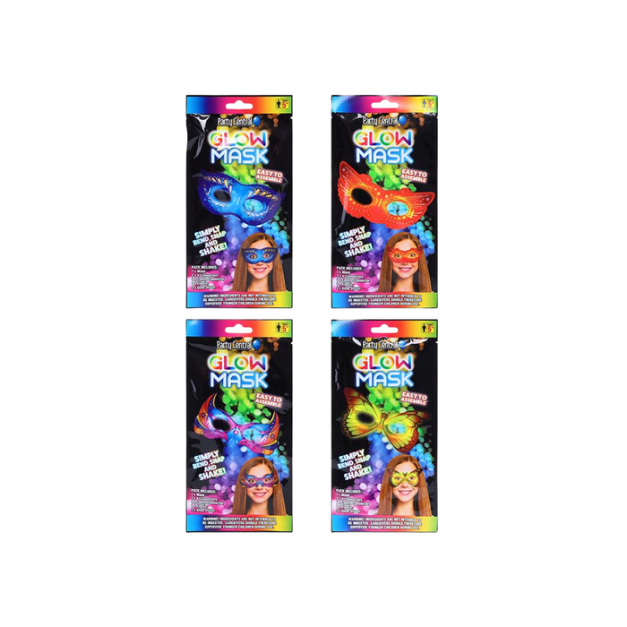 Glow Masquerade Mask - 4 Assorted Designs