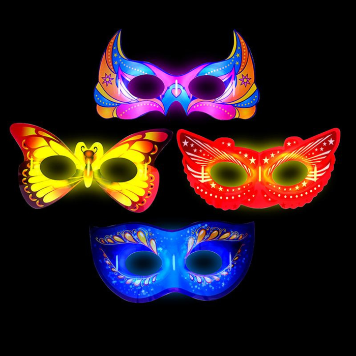 Glow Masquerade Mask - 4 Assorted Designs