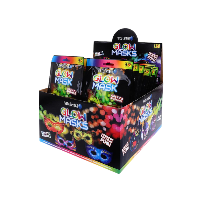 Glow Masquerade Mask - 4 Assorted Designs