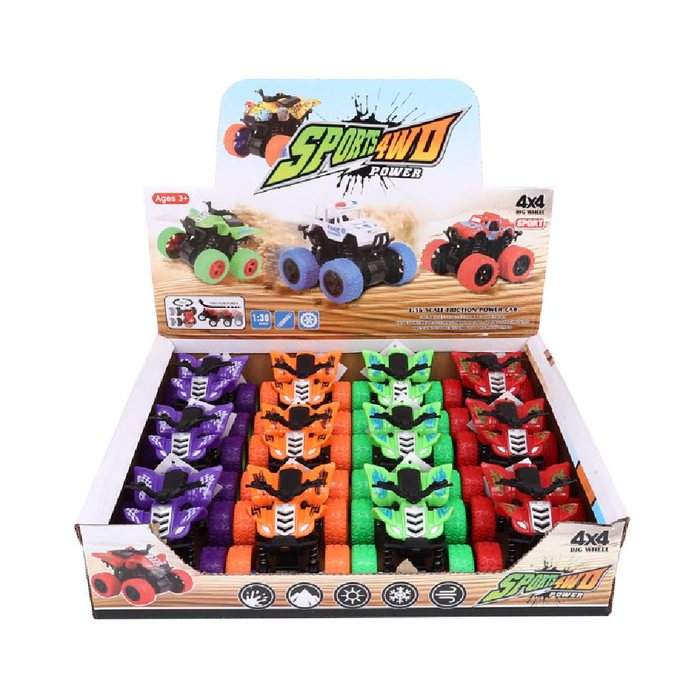 Friction Quad Bike 8.5cm × 8cm × 7.5cm Red, Green, Purple, Orange