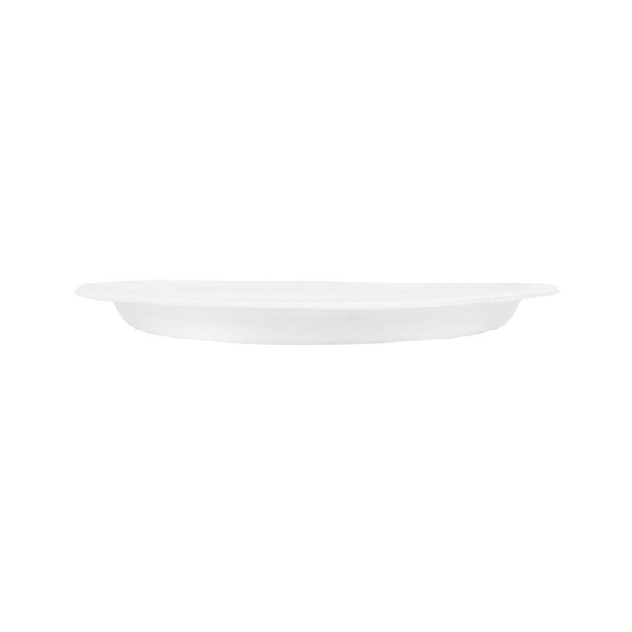 Sugarcane Bagasse Round Dinner Plates - Ø23cm - 50pk BULK (WHITE)