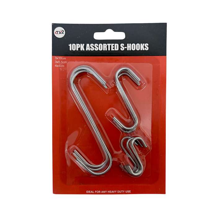 S-Hook Set - 10pcs - Assorted Sizes