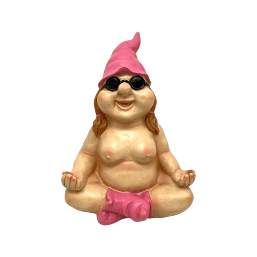 29cm Sitting Naked Yoga Gnome Female | Gnome and Bird Figurines by Casaliving&nbsp;