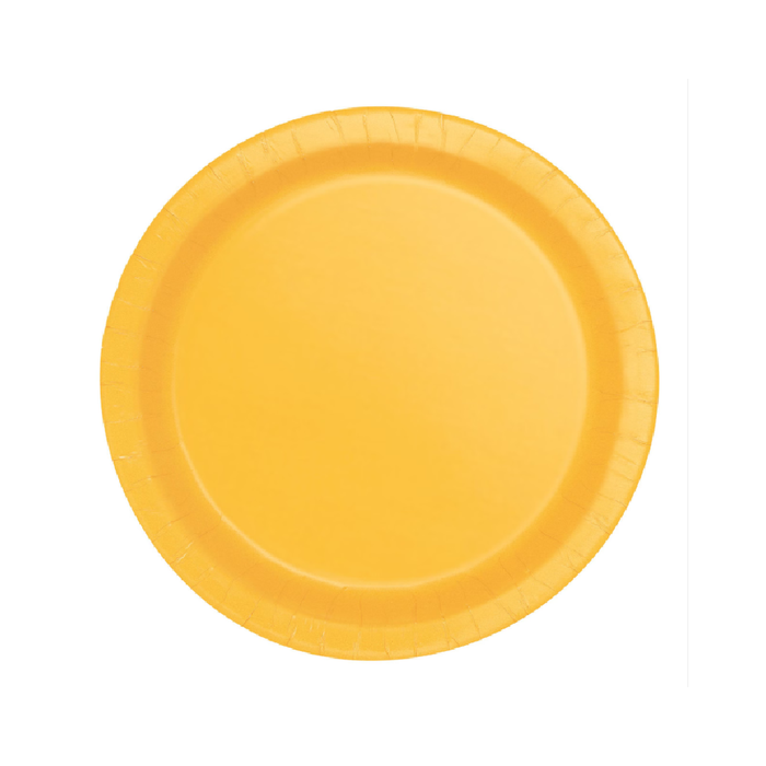 Sunflower Yellow 8 x 18cm (7") Paper Plates