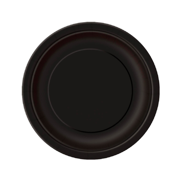 Midnight Black 8 x 18cm (7") Paper Plates