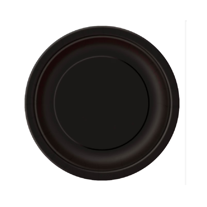 Midnight Black 8 x 23cm (9") Paper Plates