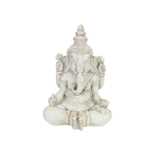 39cm White & Gold Brushed Ganesh - Buddha Statues by Casaliving&nbsp;