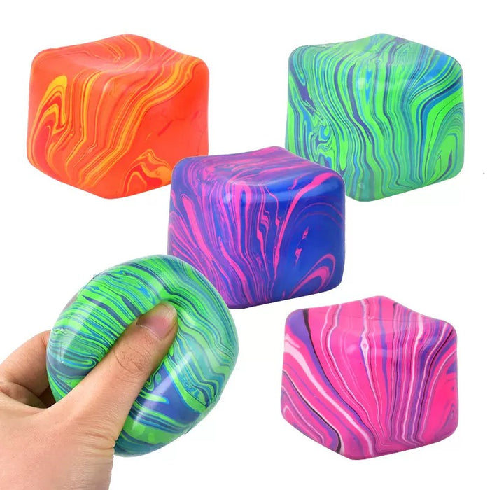Sensory Super Squeeze Nee Doh Style Fidget Cube Stress Ball – Squishy Stress Relief Toy, Rebound Squash Press, Anxiety Relief, ADHD Autism Sensory Toy for Kids & Adults 1PC