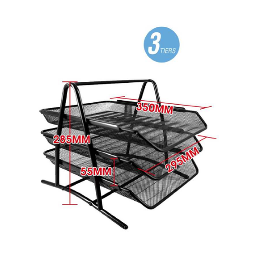 3 Layers Document Tray Black