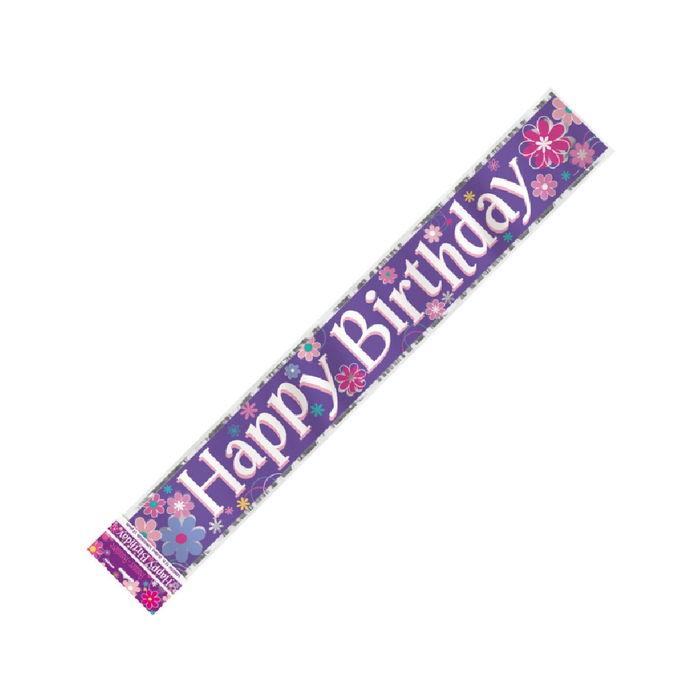 Birthday Blossom Foil Banner 3.65m (12')
