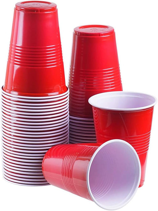 Premium heavy-duty red plastic cups for parties and events