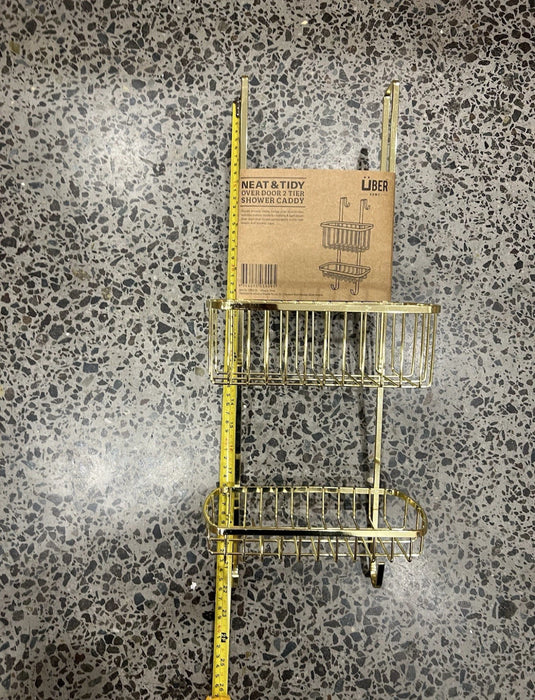 Gold Shower Caddy 2 Tier – Modern Chic Bathroom Storage Rack for Young Stylish Homes