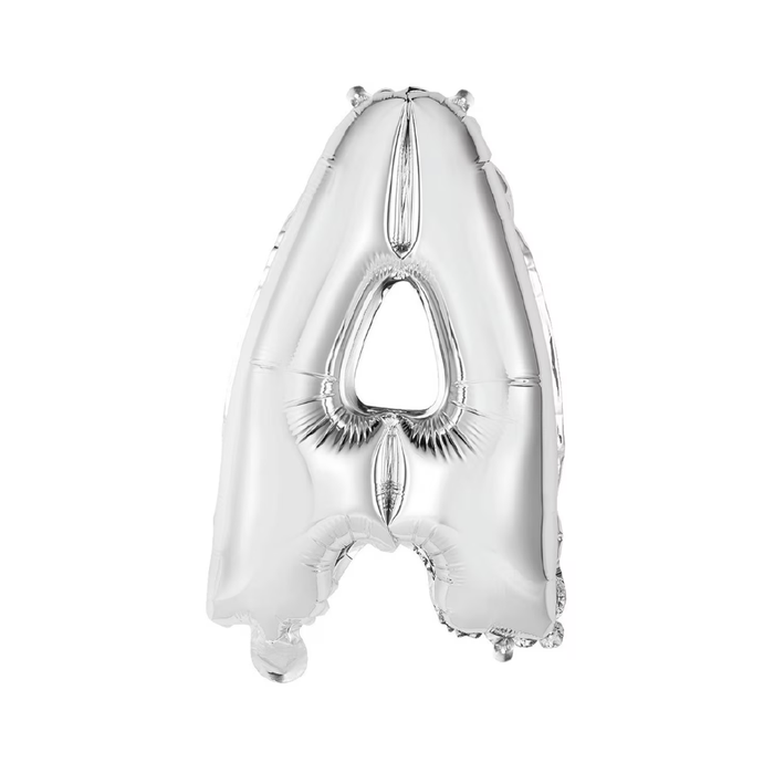 Silver "A" Alphabet Foil Balloon 35cm (14")