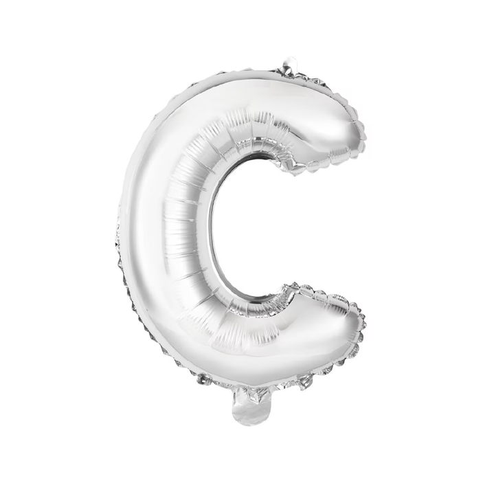 Silver "C" Alphabet Foil Balloon 35cm (14")