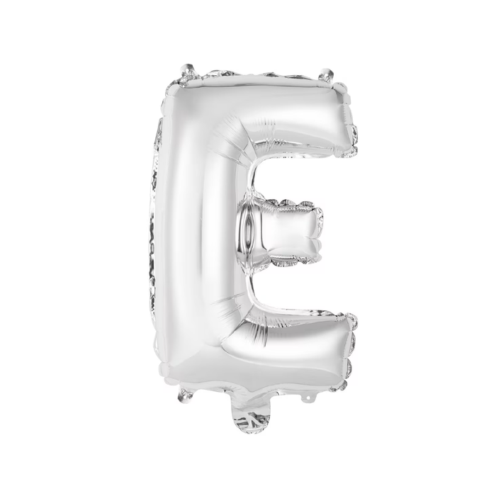 Silver "E" Alphabet Foil Balloon 35cm (14")